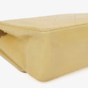 Chanel Half-Moon Flap Bag Beige Quilted Lambskin 24K Gold-Plated Hardware