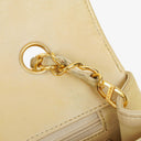 Chanel Half-Moon Flap Bag Beige Quilted Lambskin 24K Gold-Plated Hardware