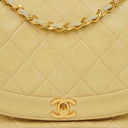 Chanel Half-Moon Flap Bag Beige Quilted Lambskin 24K Gold-Plated Hardware