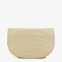 Chanel Half-Moon Flap Bag In Beige Quilted Lambskin
