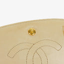 Chanel Half-Moon Flap Bag In Beige Quilted Lambskin