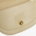 Chanel Half-Moon Flap Bag In Beige Quilted Lambskin