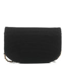 Sac à rabat demi-lune Chanel en jersey matelassé noir avec ferrures plaquées or 24K