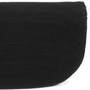 Sac à rabat demi-lune Chanel en jersey matelassé noir avec ferrures plaquées or 24K