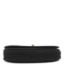 Sac à rabat demi-lune Chanel en jersey matelassé noir avec ferrures plaquées or 24K
