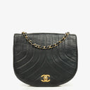 Chanel Half-Moon In Black Quilted Lambskin With 24K Gold-Plated Hardware