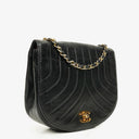 Chanel Half-Moon In Black Quilted Lambskin With 24K Gold-Plated Hardware