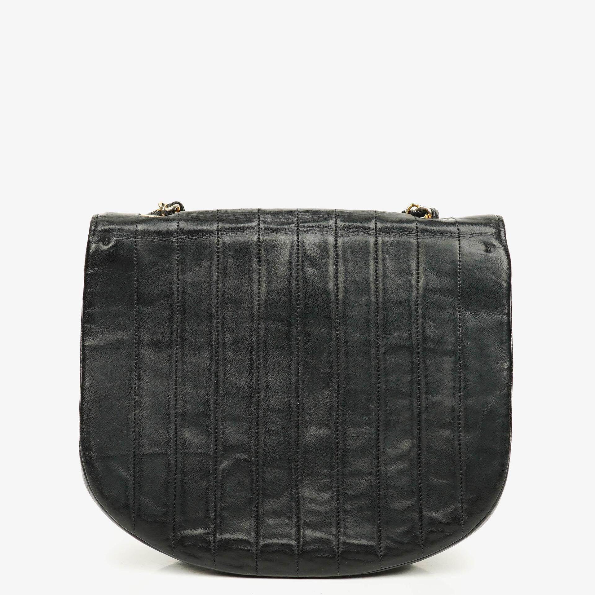 Chanel Half-Moon In Black Quilted Lambskin With 24K Gold-Plated Hardware