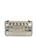Chanel Large Ice Cube Flap Bag Mirrored Vinyl And Silver Metallic Leather With Silver-Tone Hardware