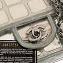 Chanel Large Ice Cube Flap Bag Mirrored Vinyl And Silver Metallic Leather With Silver-Tone Hardware