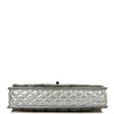 Chanel Large Ice Cube Flap Bag Mirrored Vinyl And Silver Metallic Leather With Silver-Tone Hardware