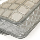 Chanel Large Ice Cube Flap Bag Mirrored Vinyl And Silver Metallic Leather With Silver-Tone Hardware