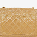 Chanel Jumbo CC Classic Single Flap Bag Beige Quilted Patent Leather 24K Gold-Plated Hardware