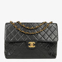 Chanel Jumbo CC Classic Single Flap Bag Black Quilted Lambskin 24K Gold-Plated Hardware