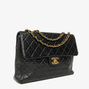 Chanel Jumbo CC Classic Single Flap Bag Black Quilted Lambskin 24K Gold-Plated Hardware