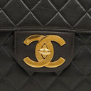 Chanel Jumbo CC Classic Single Flap Bag Black Quilted Lambskin 24K Gold-Plated Hardware