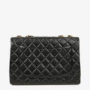 Chanel Jumbo CC Classic Single Flap Maxi Logo Bag Black Quilted Lambskin 24K Gold-Plated Hardware