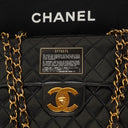 Chanel Jumbo CC Classic Single Flap Maxi Logo Bag Black Quilted Lambskin 24K Gold-Plated Hardware
