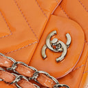 Chanel Jumbo Classic Single Flap Bag Chevron Patent Quilted Leather With Silver-Tone Hardware