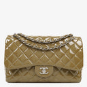 Chanel Jumbo Clasic Double Flap Patent Quilted Leather With Silver-tone Hardware