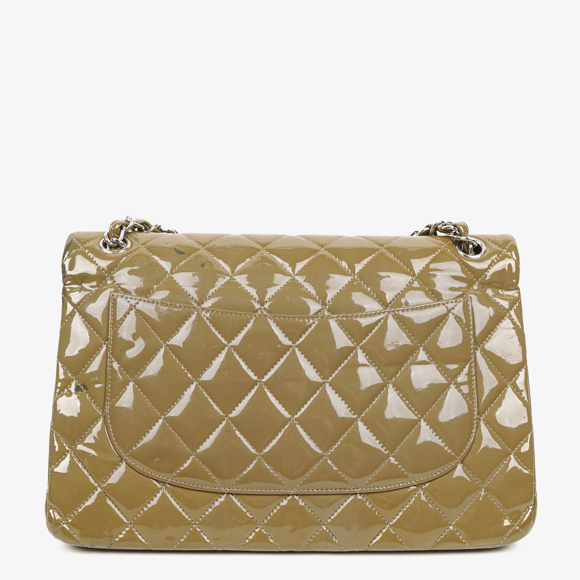 Chanel Jumbo Clasic Double Flap Patent Quilted Leather With Silver-tone Hardware