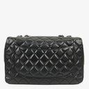 Chanel Jumbo Classic Black Quilted Leather Single Flap Bag With Silver - Tone Hardware