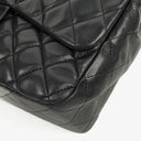Chanel Jumbo Classic Black Quilted Leather Single Flap Bag With Silver - Tone Hardware