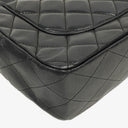 Chanel Jumbo Classic Black Quilted Leather Single Flap Bag With Silver - Tone Hardware