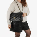 Chanel Jumbo Classic Double Flap Bag Black Quilted Caviar Gold-Tone Hardware