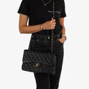 Chanel Jumbo Classic Black Quilted Caviar Double Flap Bag Gold Hardware