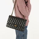 Chanel Jumbo Classic Double Flap Bag Black Quilted Lambskin With Golden-Tone Hardware
