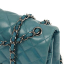 Chanel Classic Jumbo Double Flap Bag Blue Quilted Lambskin With Silver-Tone Hardware