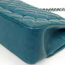 Chanel Classic Jumbo Double Flap Bag Blue Quilted Lambskin With Silver-Tone Hardware