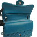 Chanel Classic Jumbo Double Flap Bag Blue Quilted Lambskin With Silver-Tone Hardware