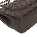 Chanel Jumbo Classic Double Flap Bag In Brown Quilted Lambskin And Gold-Plated Hardware