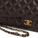 Chanel Jumbo Classic Double Flap Bag In Brown Quilted Lambskin And Gold-Plated Hardware