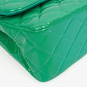 Chanel Jumbo Classic Double Flap Bag Turquoise Quilted Patent Leather With Silver-Tone Hardware