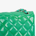 Chanel Jumbo Classic Double Flap Bag Turquoise Quilted Patent Leather With Silver-Tone Hardware