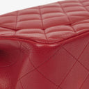 Chanel Jumbo Classic Red Caviar Quilted Leather Double Flap Bag With Silver - Tone Hardware