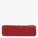 Chanel Jumbo Classic Red Caviar Quilted Leather Double Flap Bag With Silver - Tone Hardware