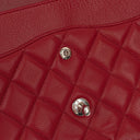 Chanel Jumbo Classic Red Caviar Quilted Leather Double Flap Bag With Silver - Tone Hardware