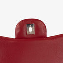 Chanel Jumbo Classic Red Caviar Quilted Leather Double Flap Bag With Silver - Tone Hardware