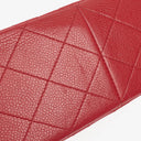 Chanel Jumbo Classic Red Caviar Quilted Leather Double Flap Bag With Silver - Tone Hardware