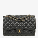 Chanel Jumbo Classic Single Flap Bag Black Quilted Lambskin Gold-Tone Hardware