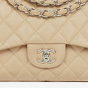 Chanel Jumbo Classic Single Flap Bag Quilted Lambskin Silver -Toned Hardware