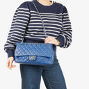 Chanel Jumbo Quilted Caviar Single Flap Bag With Silver -Toned Hardware
