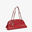 Chanel Just Mademoiselle Red Patent Quilted Bowling Bag