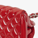 Chanel Just Mademoiselle Red Patent Quilted Bowling Bag