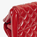 Chanel Just Mademoiselle Red Patent Quilted Bowling Bag