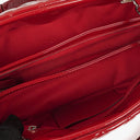 Chanel Just Mademoiselle Red Patent Quilted Bowling Bag